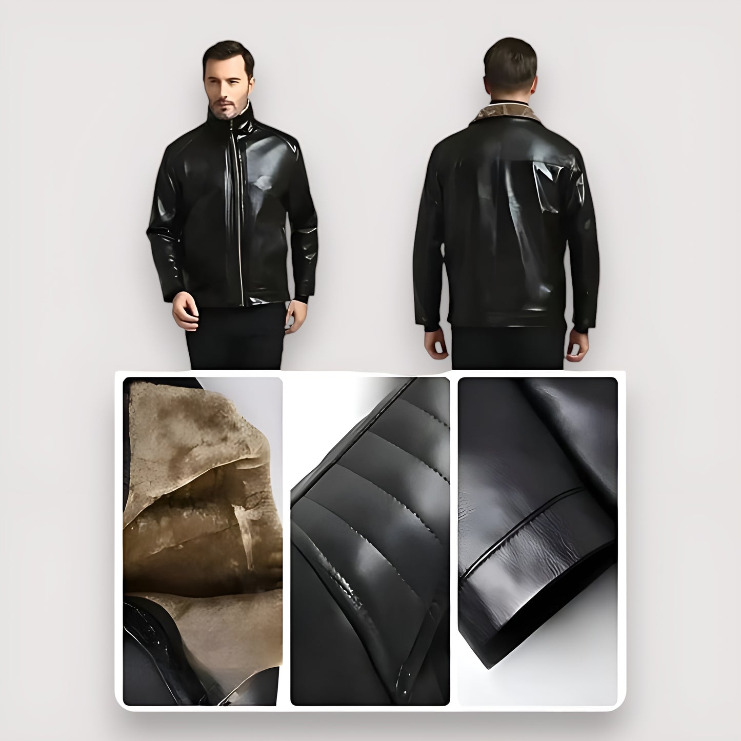 LeatherLuxe™ - Læderjakke | Luksuriøst Pelsfor og Tidløst Design